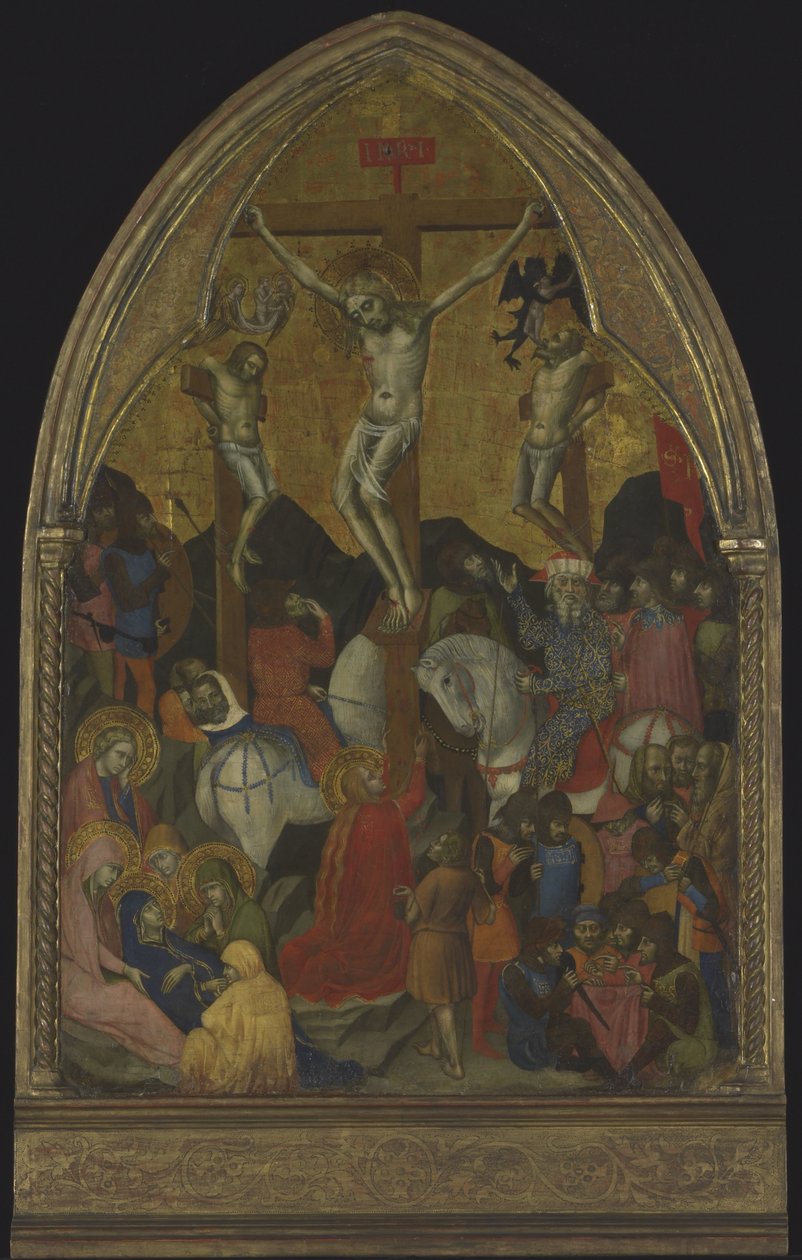 Korsfestelse, ca. 1375 (tempera og gull på tre) av Barnaba da Modena