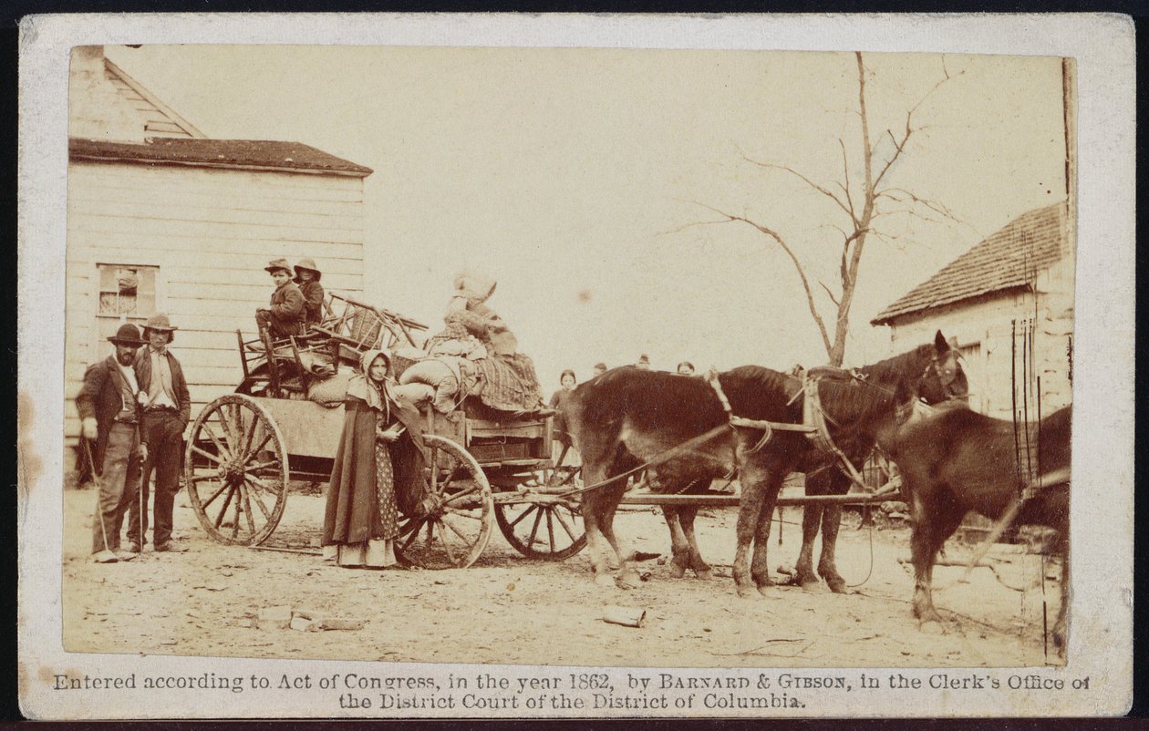 Avgang fra det gamle Homestead, Centreville, Virginia, 1862, fra Bradys Album Gallery, nr. 306 (bw-bilde) av Barnard and Gibson