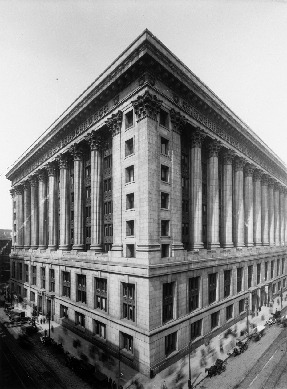 Rådhuset og fylkesbygningen, Chicago, Illinois, USA, ca. 1905 (s/hvitt-bilde) av Barnes and Crosby