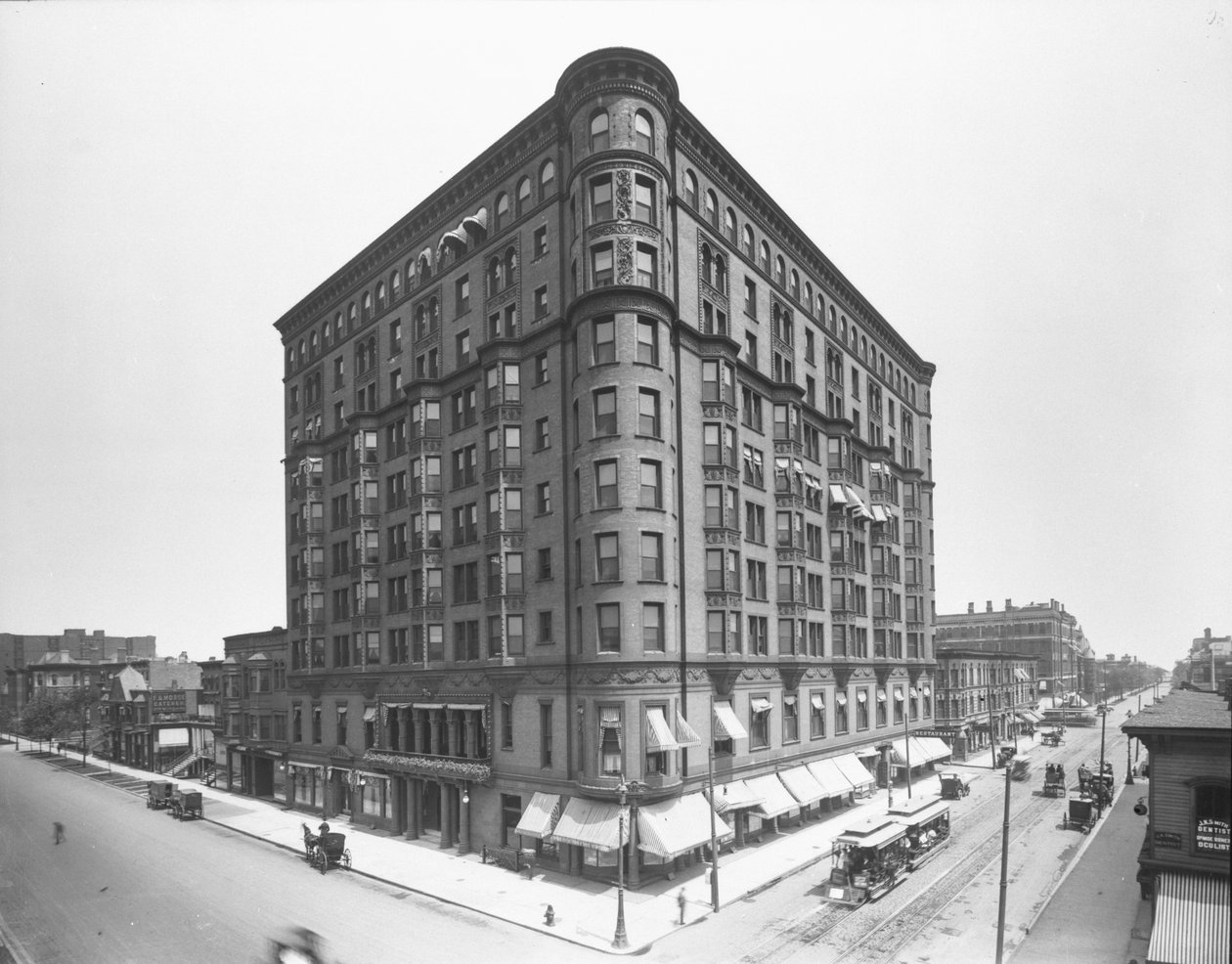 Lexington Hotel, Chicago, Illinois, USA, ca. 1905 (s/hvitt-bilde) av Barnes and Crosby