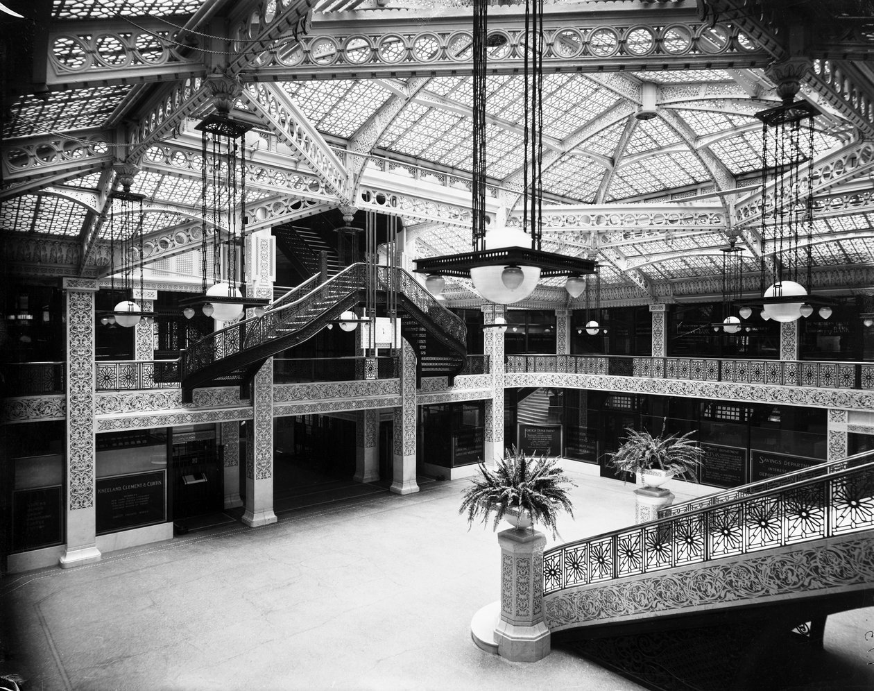 Lobbyen til Rookery Building, Chicago, Illinois, USA av Barnes and Crosby