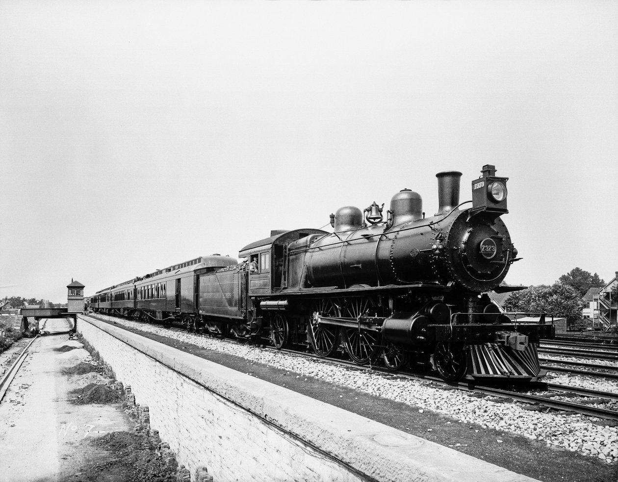 Pennsylvania Limited-tog, Chicago, Illinois, USA, ca. 1908 (s/hvitt-bilde) av Barnes and Crosby