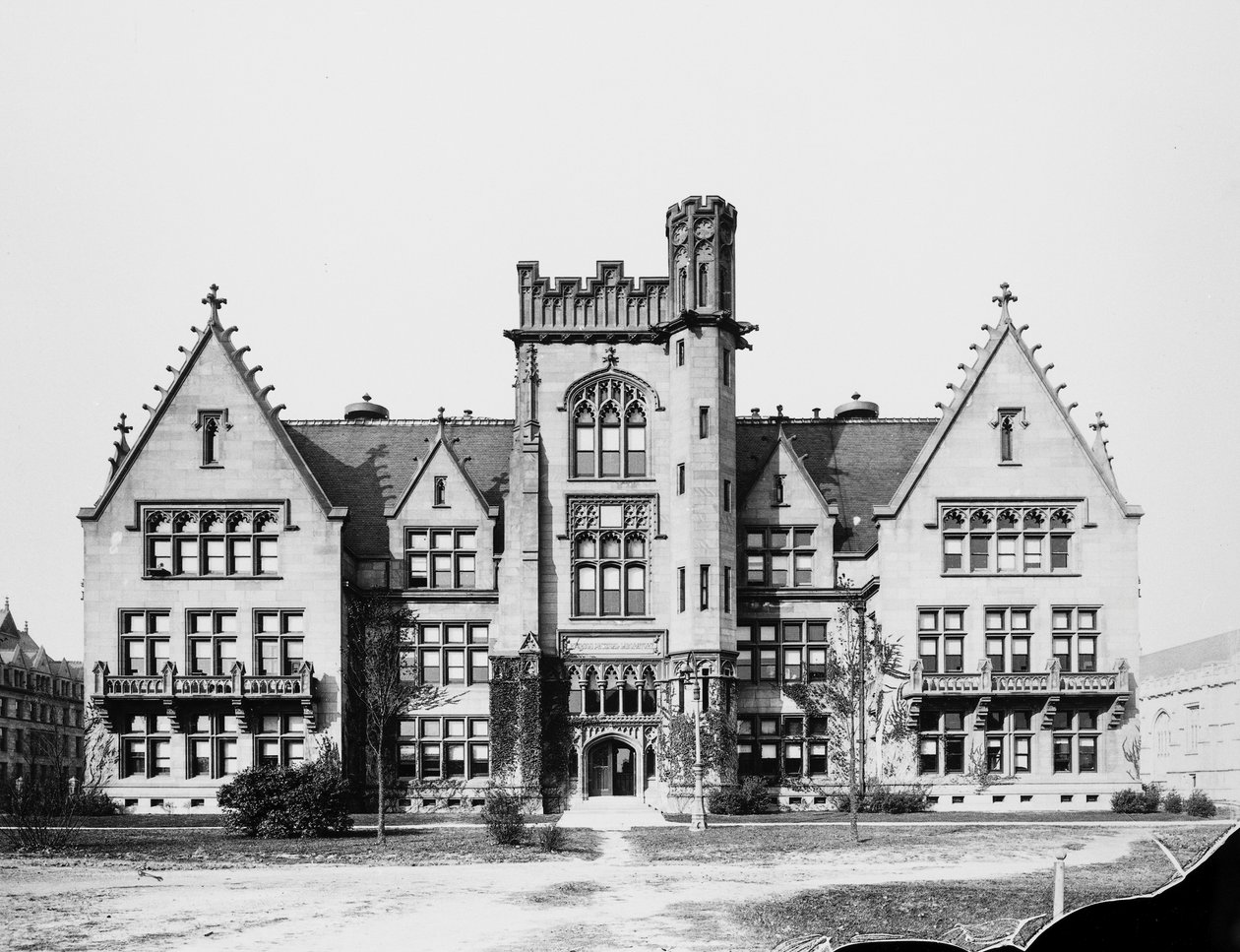 Ryerson Physical Laboratory ved University of Chicago, Chicago, Illinois, USA, ca. 1900 (s/hvitt-bilde) av Barnes and Crosby