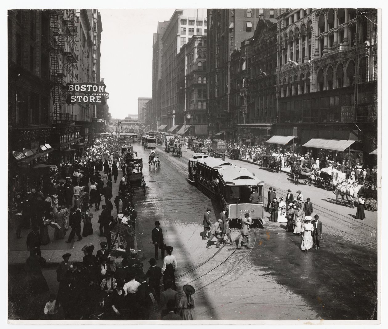 State Street, Chicago, Illinois, USA, ca. 1905 (s/hvitt-bilde) av Barnes and Crosby