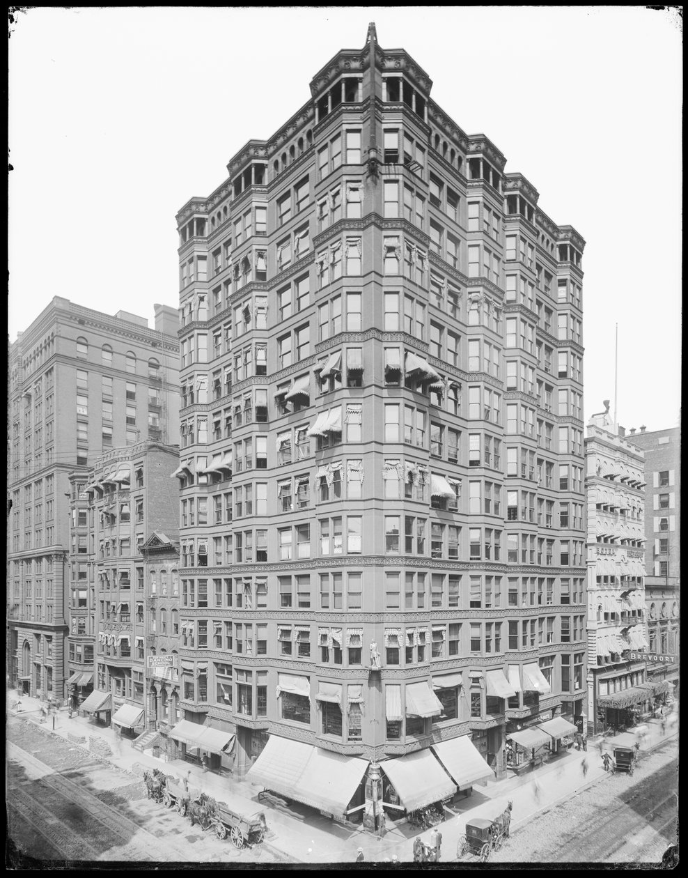 Tacoma Building, Chicago, Illinois, USA, ca. 1905 (s/hvitt-bilde) av Barnes and Crosby