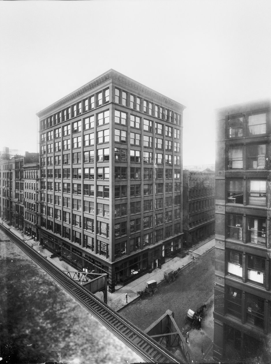 Williams Building, Chicago, Illinois, USA, ca. 1905 (s/hvitt-bilde) av Barnes and Crosby