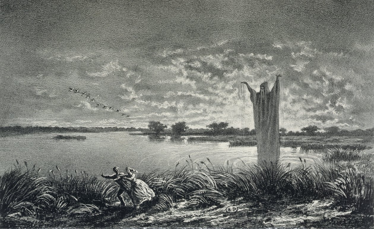The Monk of the Etangs-Brisses, illustrasjon for 