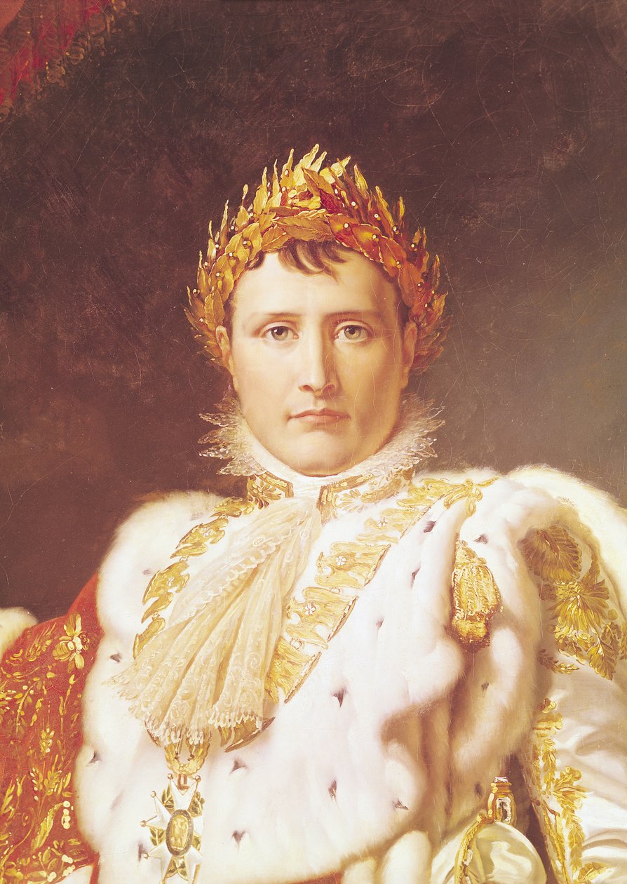 Napoleon I (1769-1821) i Coronation Robes, ca. 1804 (detalj av 57327) av Baron François Pascal Simon Gérard
