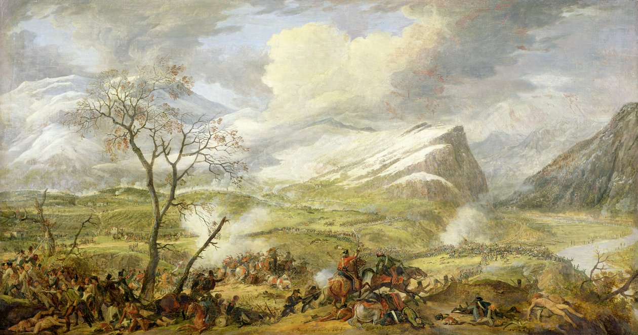 Slaget ved Rivoli 14. januar 1797 av Baron Louis Albert Bacler d