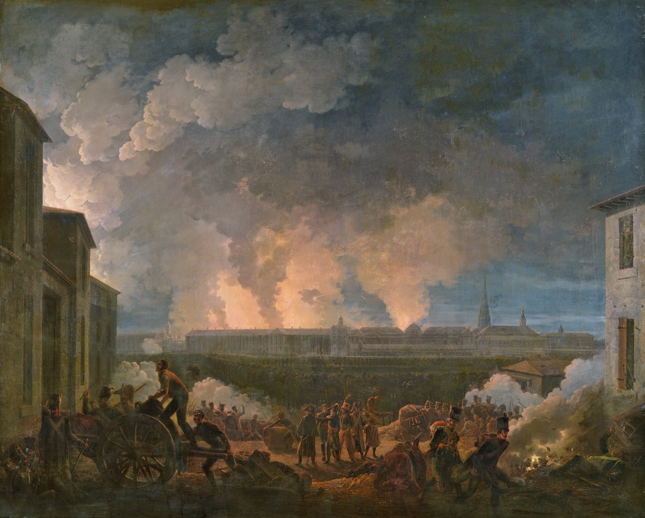 Bombardementet av Wien av den franske hæren, 11. mai 1809 av Baron Louis Albert Bacler d