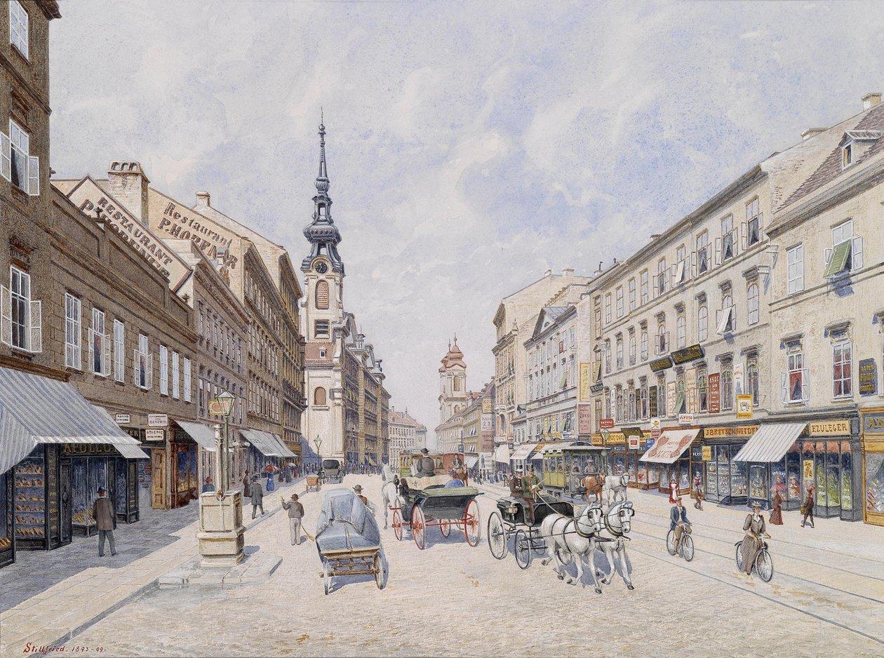 Den indre Mariahilferstrasse av Baron Raimund von Stillfried