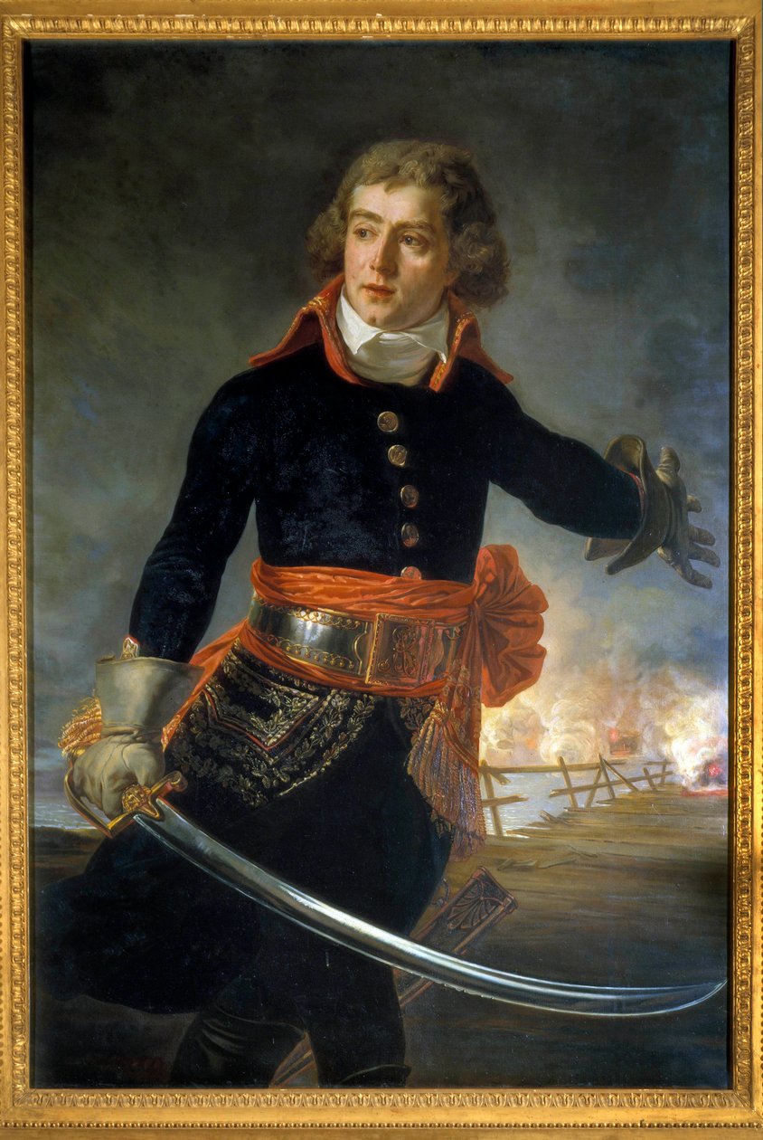 Italias kampanje (1796-1797): "" Portrett av Louis Alexandre (Louis-Alexandre) Berthier (1753-1815), prins av Neuchatel, Marechal av Frankrike (representert ved Pont de Lodi 10.05.1796""" Maleri av Antoine Jean Gros (1771-1835) 1796 Boissy Saint Lege av Baron Antoine Jean Gros