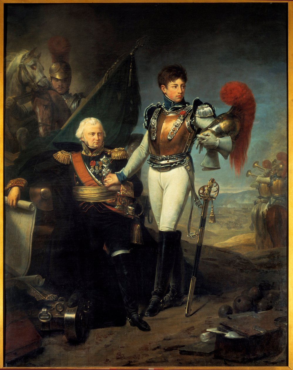 Portrett av Jean Lariboisiere (1759-1812) og hans sønn Honore i slaget ved Moskova av Baron Antoine Jean Gros