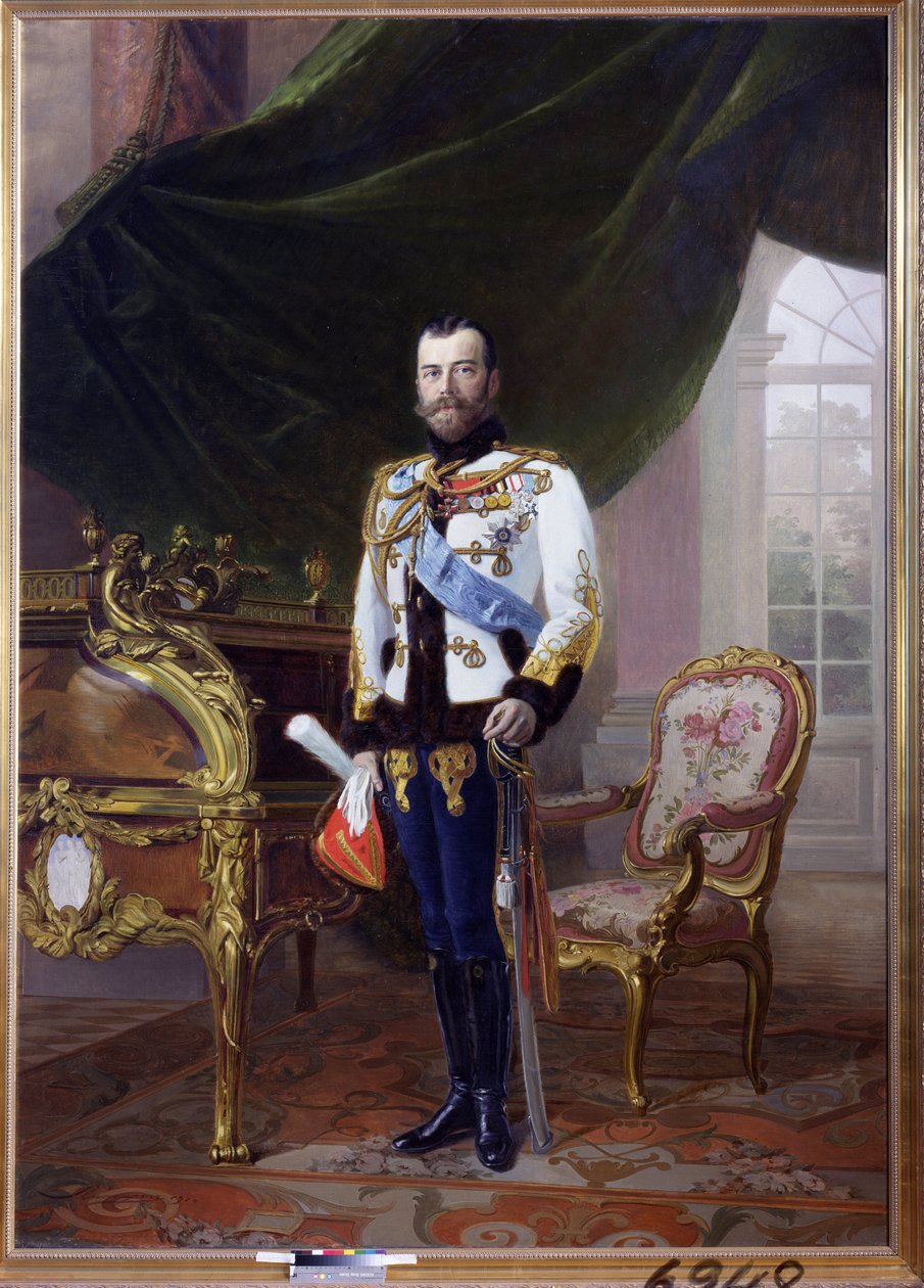 Portrett av keiser Nicholas II (1868-1918) av Baron Ernest Friedrich von Liphart