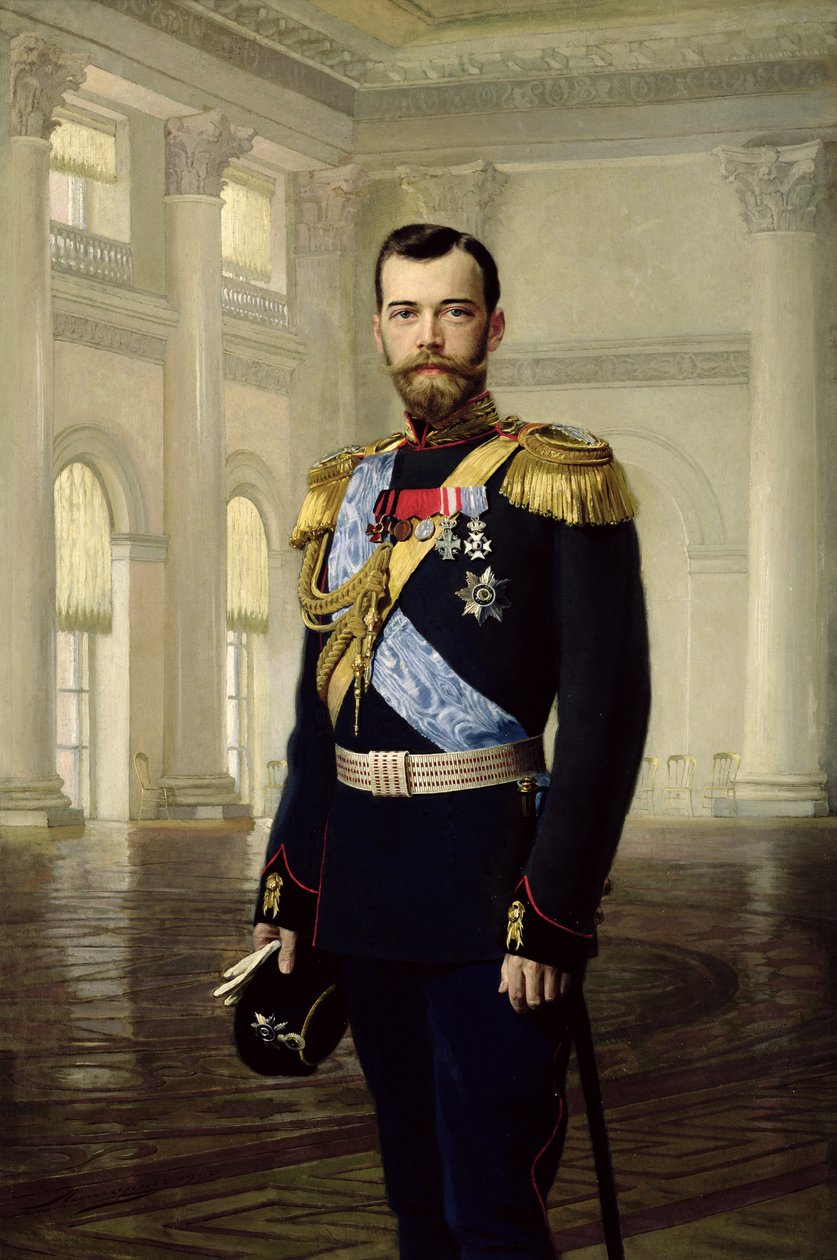 Portrett av keiser Nicholas II av Baron Ernest Friedrich von Liphart