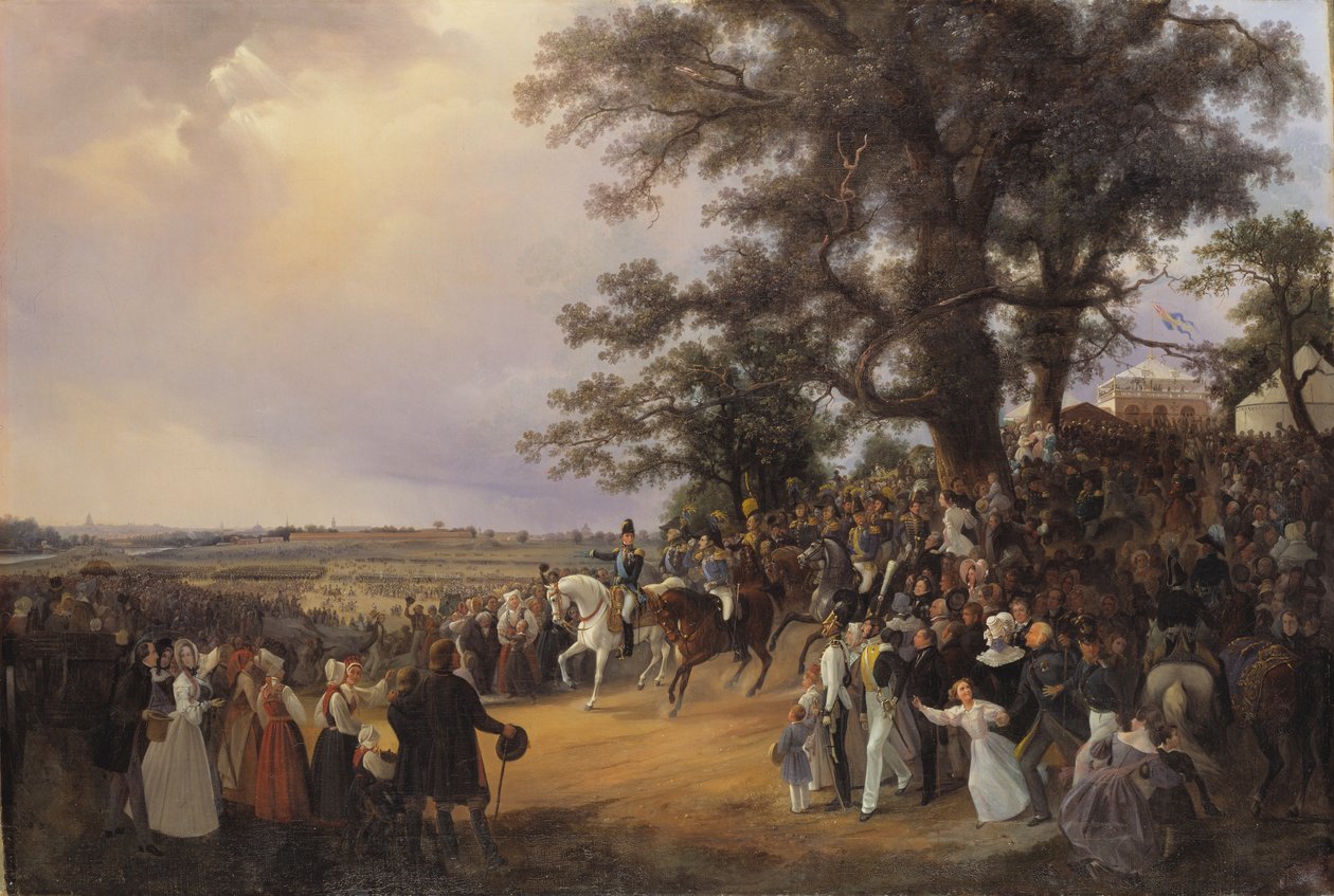 Gjennomgang i Ladugardsgarde Fields under tsar Nicholas-besøk i 1838 av Baron Karl Stefan Bennet