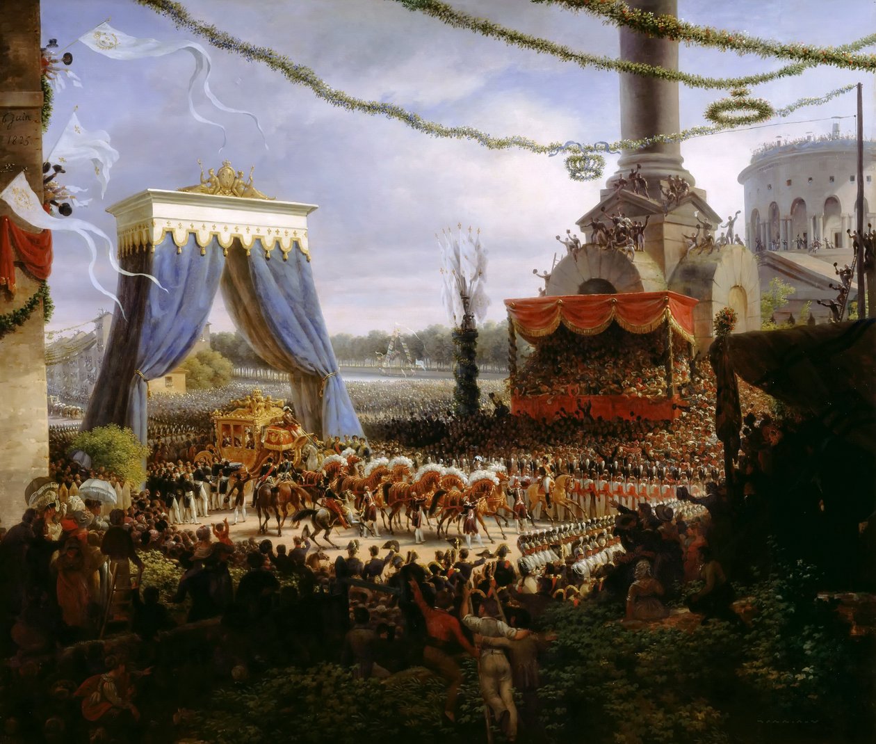 Innreise av Charles X i Paris, etter hans innvielse, 6. juni 1825 av Baron Lejeune Louis François