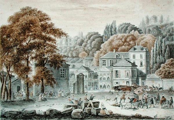 The New Place du Pont, Sevres, i 1822 av Baron Louis Albert Bacler dAlbe