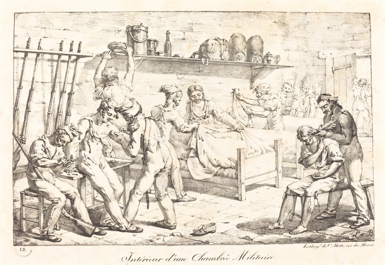 Interiøret i et militærkammer av Baron Louis Albert Guillain Bacler d