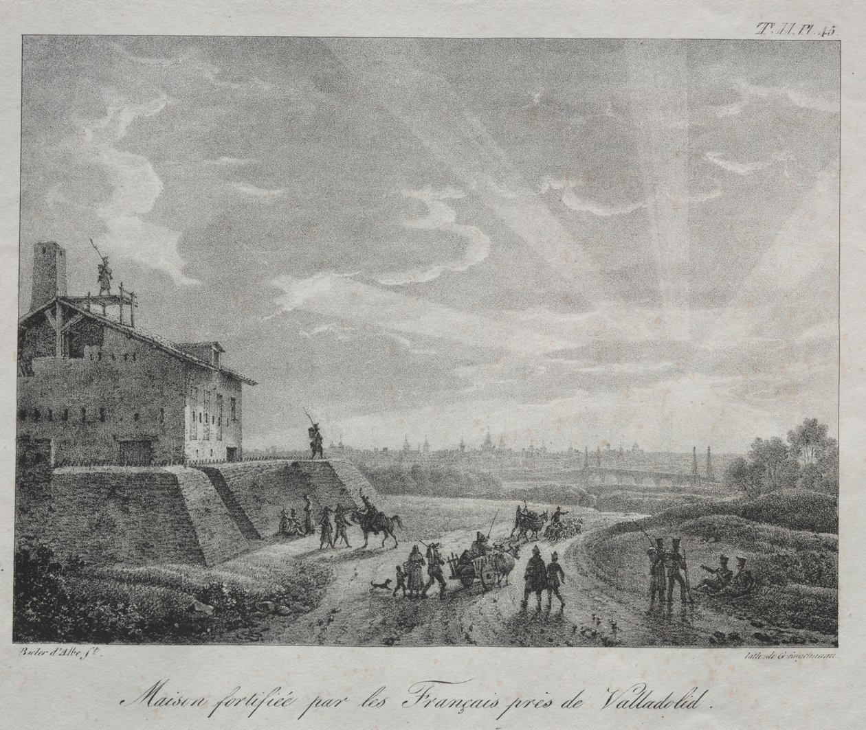 Spansk kampanje: En bygning befestet av franskmennene nær Valladolid av Baron Louis Albert Guillain Bacler d