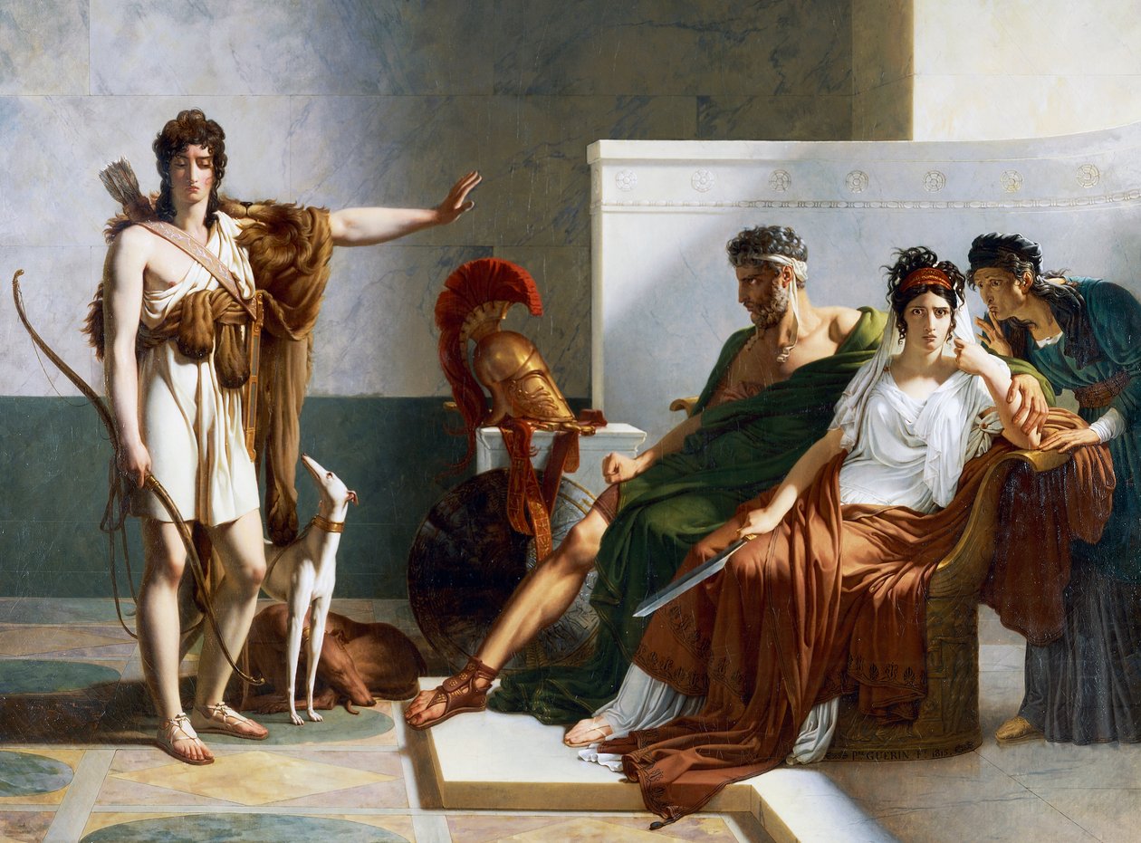 Hippolytus avviser Phaedras anklager, Phaedra og Hippolytus av Baron Pierre Narcisse Guerin