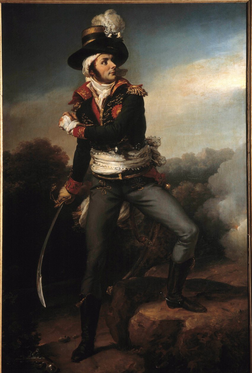 Portrait en pied de Francois Athanase (Francois-Athanase) Charette de la Contrie (1763-1796) general en chief des armys vendeennes Han var en av lederne for den kontra-evolusjonære bevegelsen som ble undertrykt av konvensjonen og den republikanske Armee av Baron Pierre Narcisse Guerin