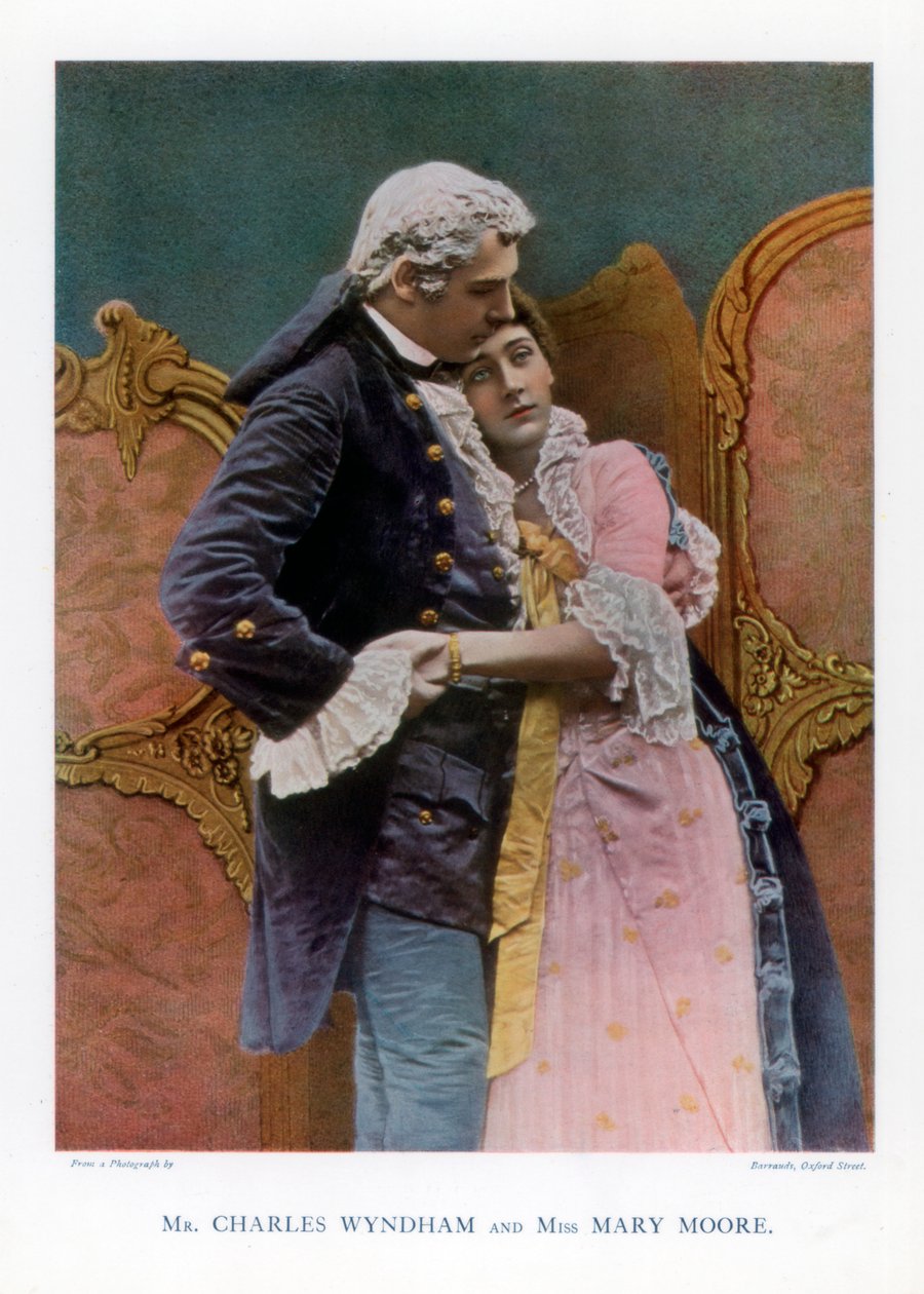 Charles Wyndham og Mary Moore, engelske skuespillere, 1901. av Barraud