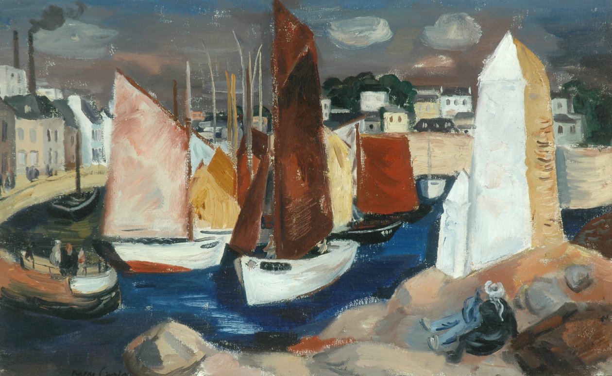 Concarneau Harbor (olje på lerret) av Barry Craig