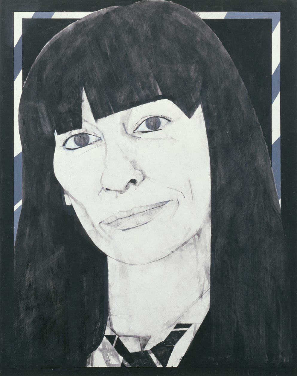 Portrett av Beryl Bainbridge, illustrasjon for Cosmopolitan, 1970-tallet (gouache om bord) av Barry Fantoni