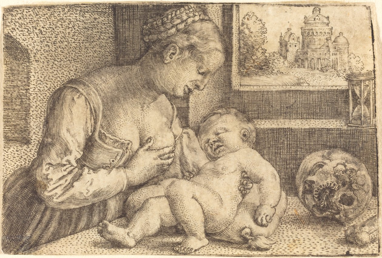 Madonna med hodeskalle av Barthel Beham