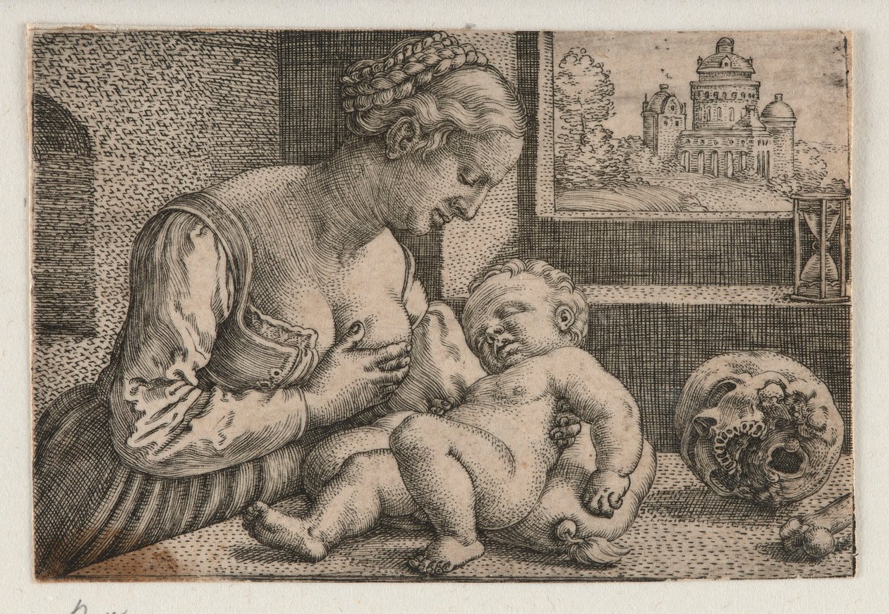 Madonna med hodeskalle av Barthel Beham