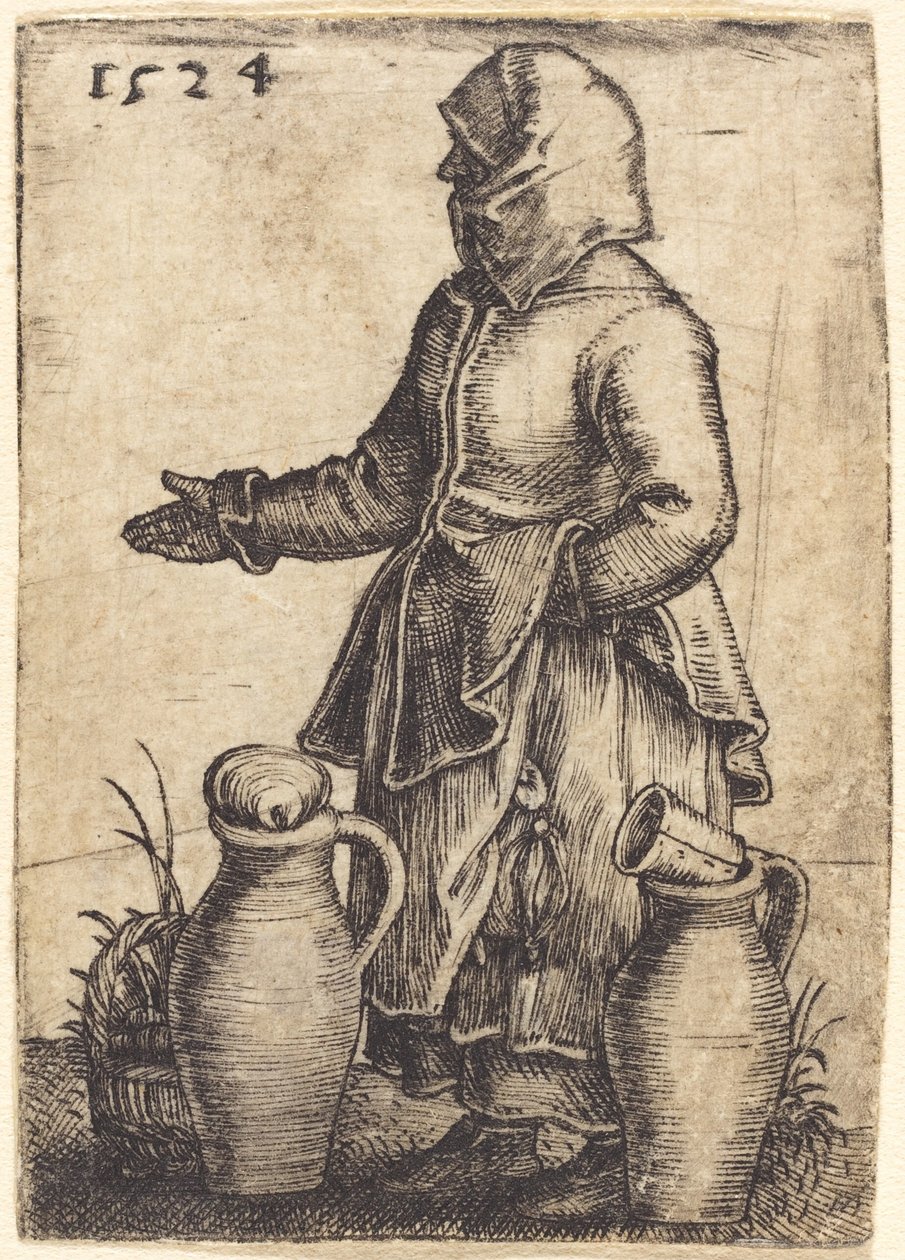 Bondekvinne med to kanner av Barthel Beham
