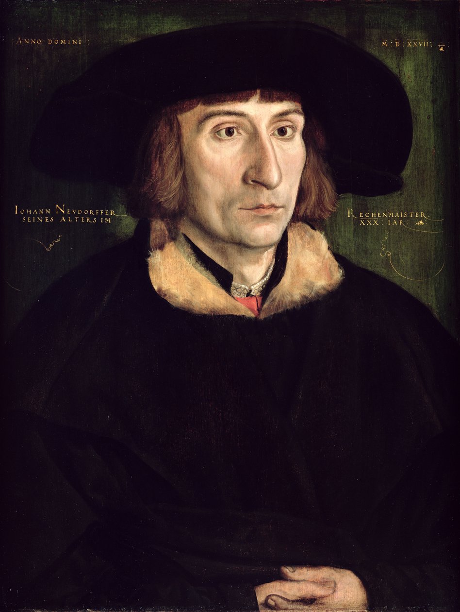 Portrett av Johann Neudorffer (1497-1563) 1527 av Barthel Beham