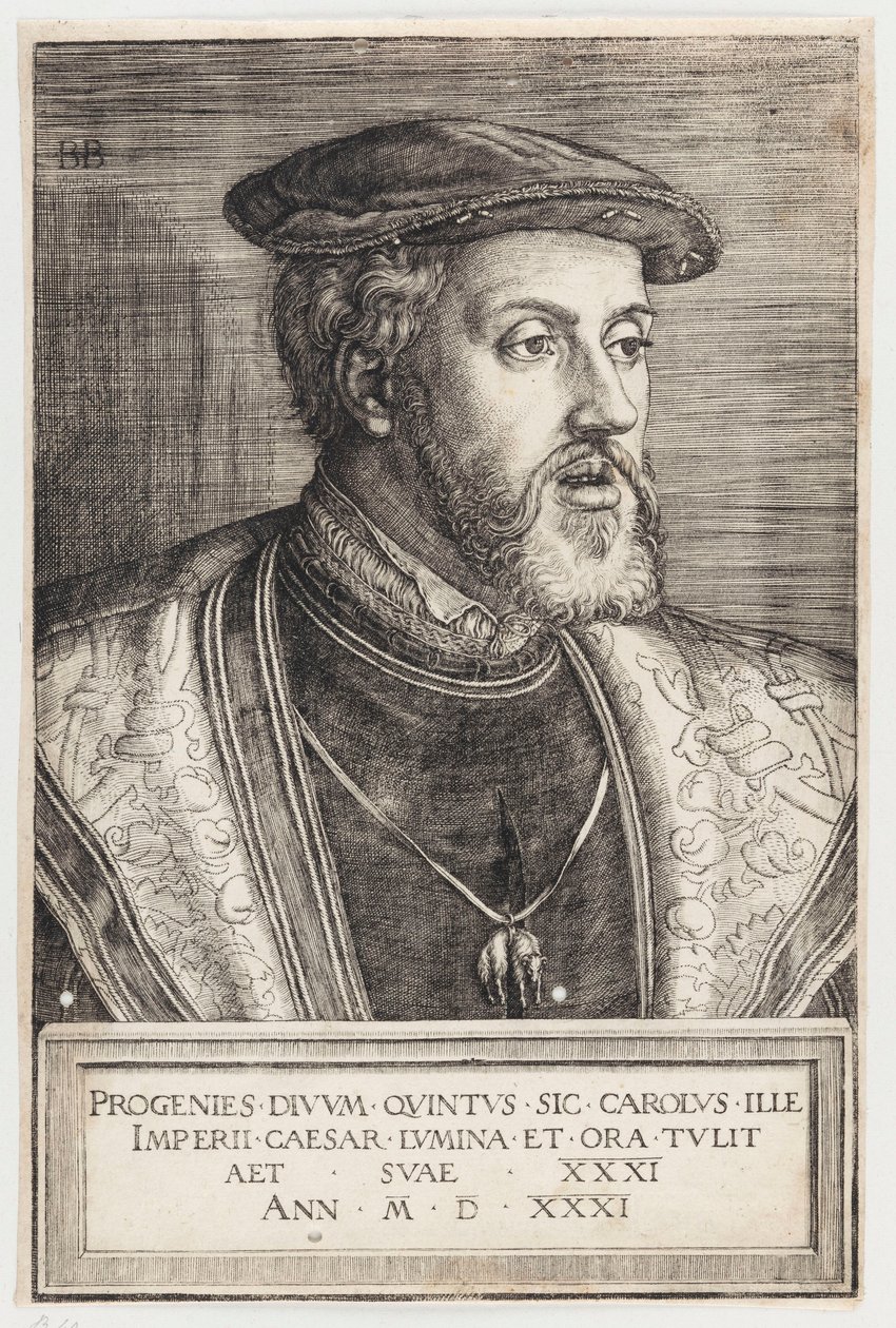 Portrett av keiser Karl V av Barthel Beham