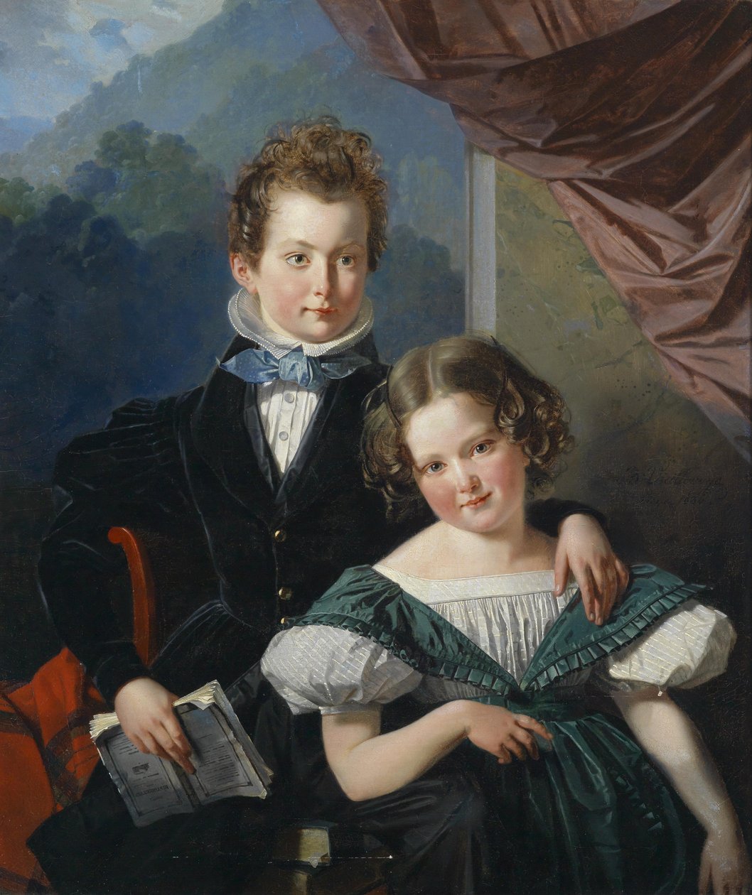 Portrett av to barn av de Thier -familien (ifølge tradisjonen) av Barthélemy Vieillevoye