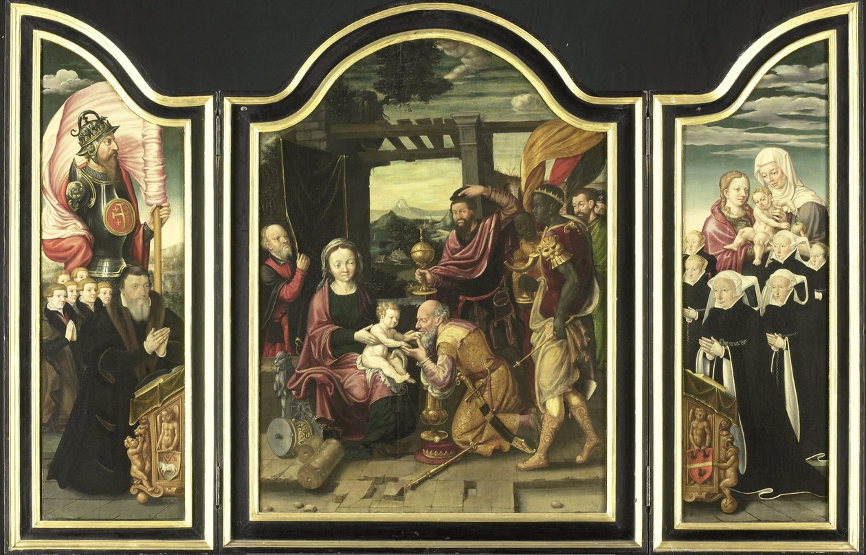 Triptych med tilbedelsen av magiene av Bartholomäus Bruyn (I) (manner of)