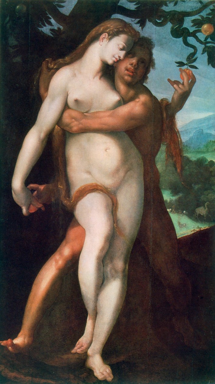 Adam og Eva, ca 1566-1611. av Bartholomaeus Spranger
