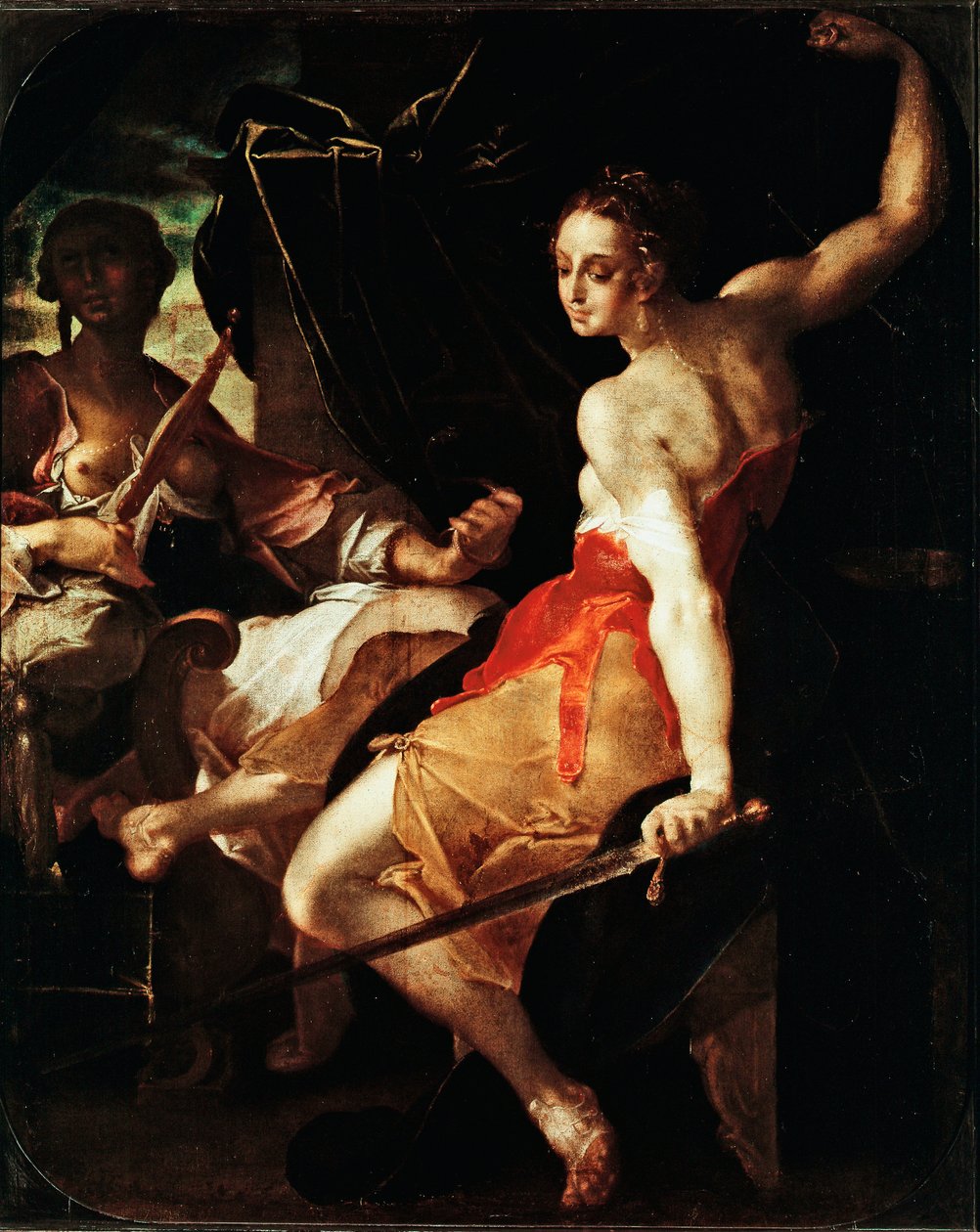 Allegory of Justice and Prudence Maleri av Bartholomeus Spranger (1546-1611), cirka 1599-1600 Søn. 131x106 cm Paris, Musée du Louvre av Bartholomaeus Spranger