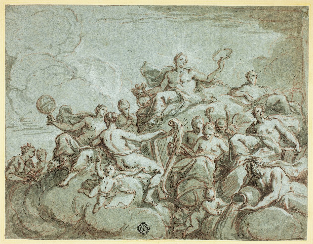 Apollo og musene av Bartholomaeus Spranger
