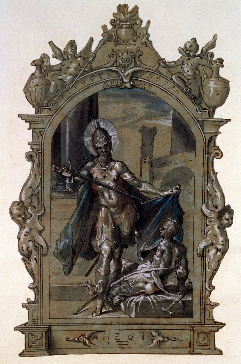 Saint Martin og en tigger, 1596. av Bartholomaeus Spranger