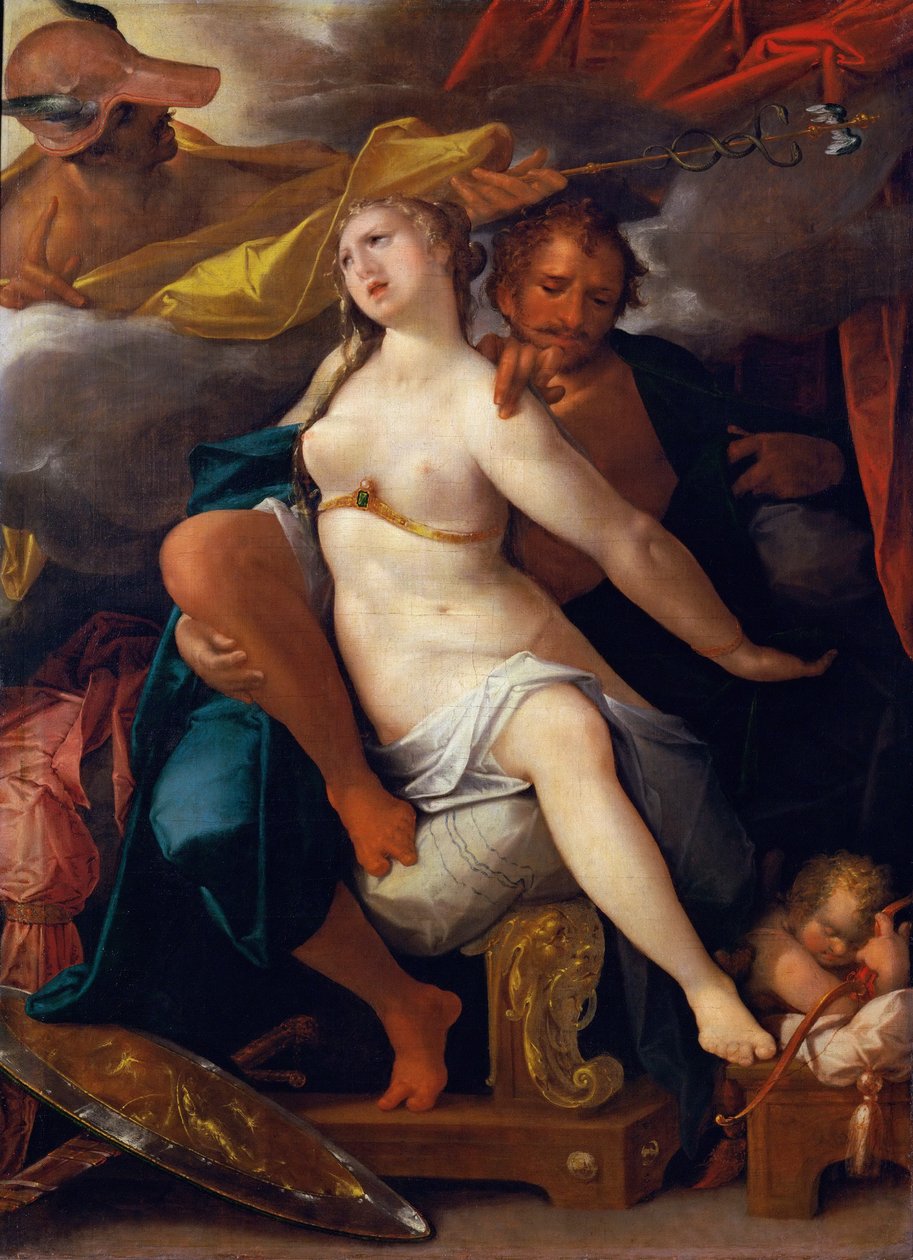 Venus og Mars advart av Merkur, ca 1586 av Bartholomaeus Spranger