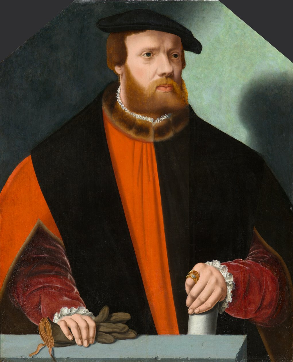 Portrett av Heinrich Crüdener, ca 1580-1590 (olje på panel) av Bartholomaus the Younger Bruyn
