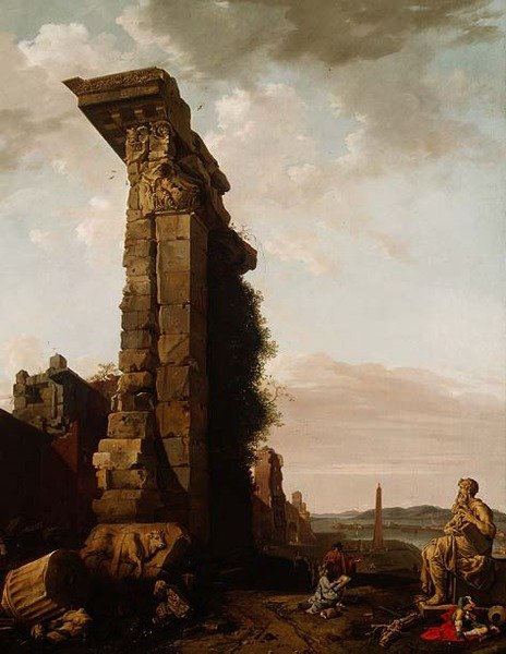 Capriccio utsikt over en middelhavshavn, 1600-tallet av Bartholomeus Breenbergh