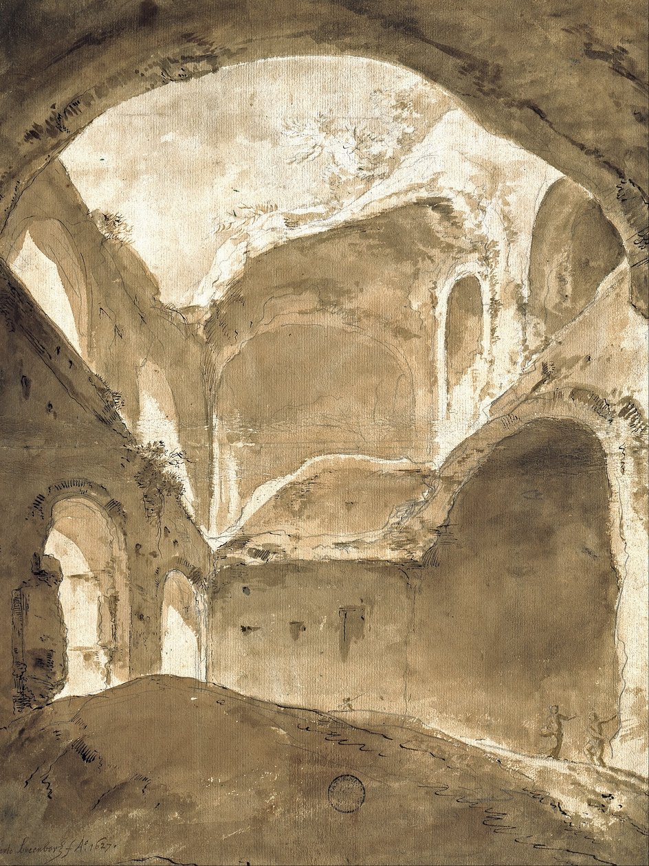 Interiøret i en gammel ruin av Bartholomeus Breenbergh