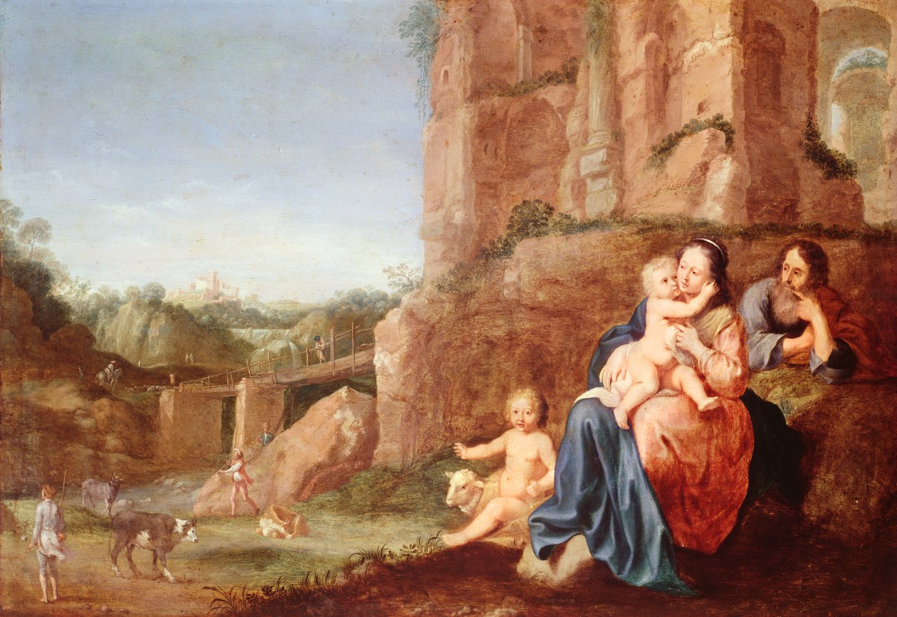 Flukten til Egypt, 1600-tallet av Bartholomeus Breenbergh