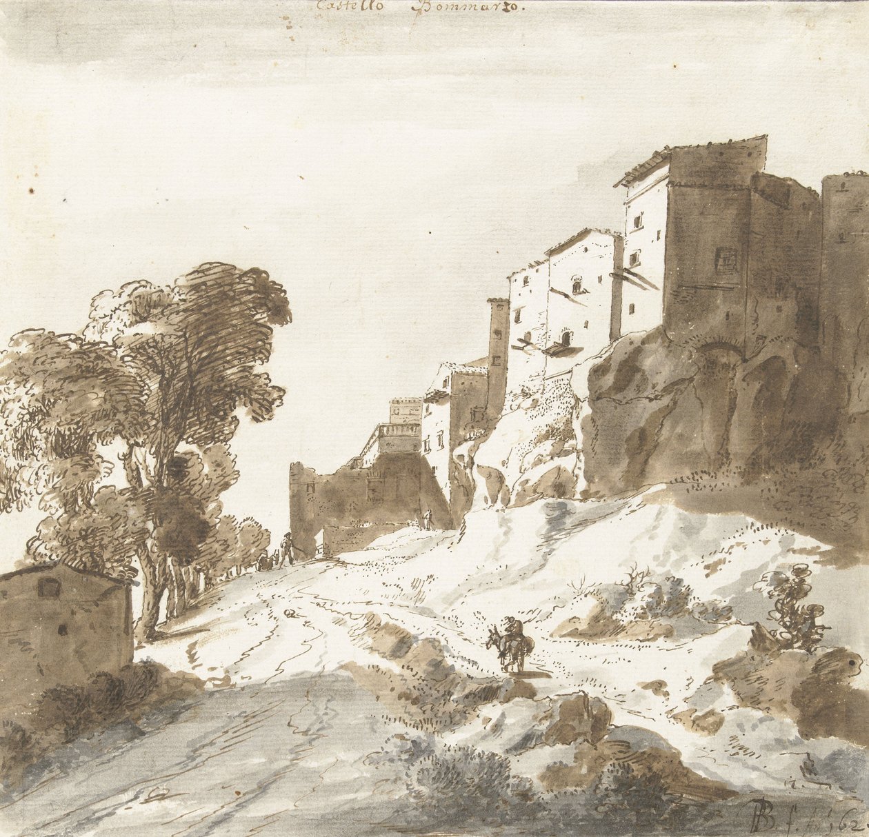 Bomarzo Castle, 1625 (penn) av Bartholomeus Breenbergh