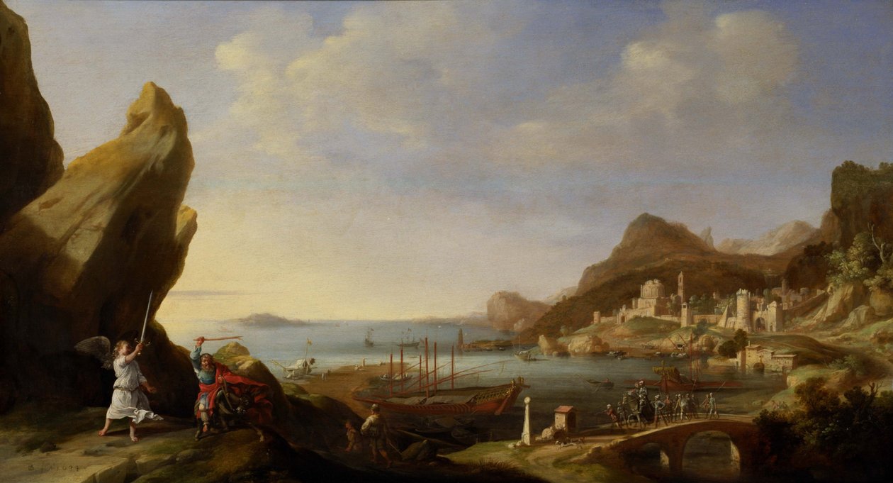 Kystlandskap med Bileam og eselet, 1634 av Bartholomeus Breenbergh