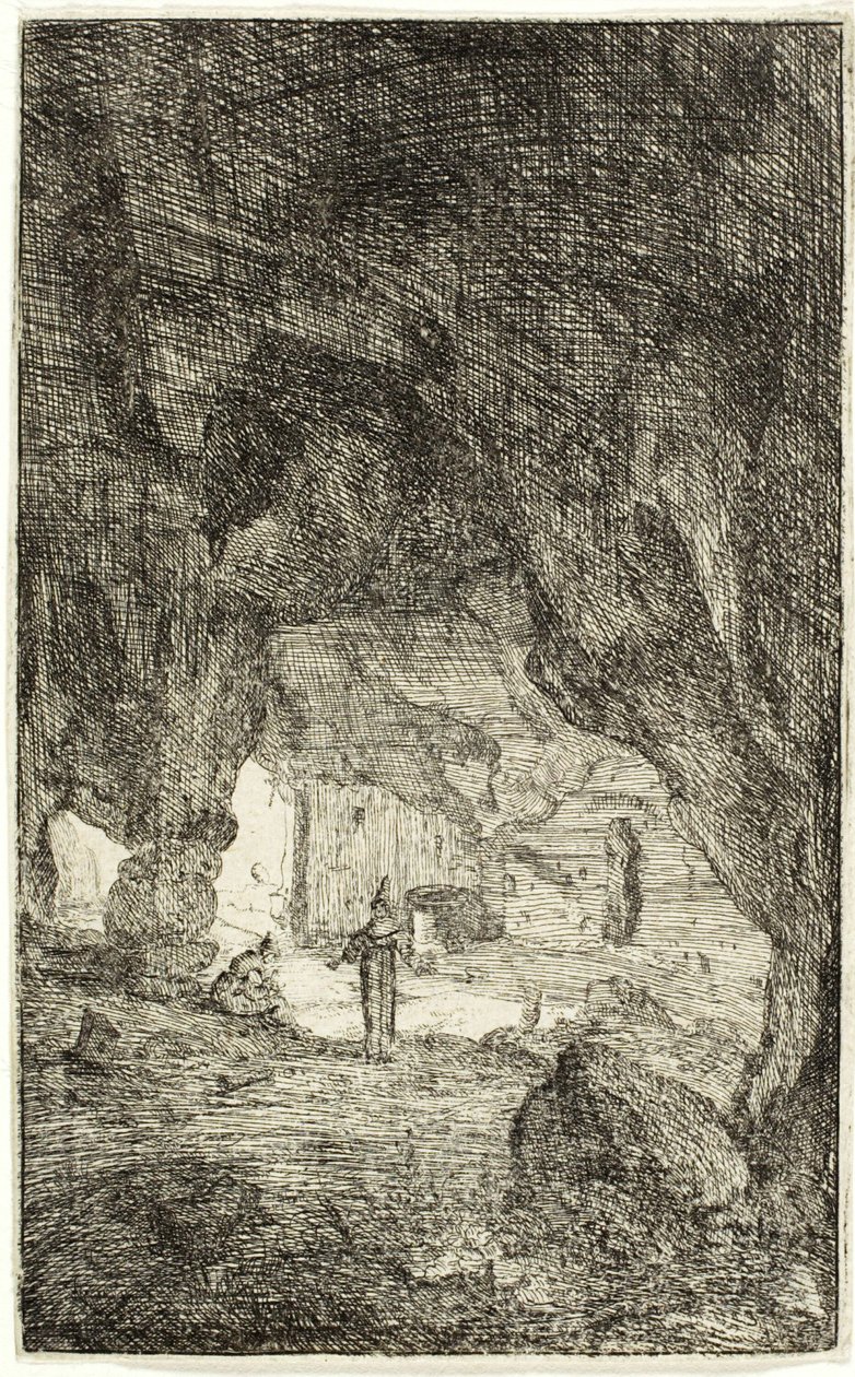 Grotto and Friars, fra The Ruins of Rome av Bartholomeus Breenbergh