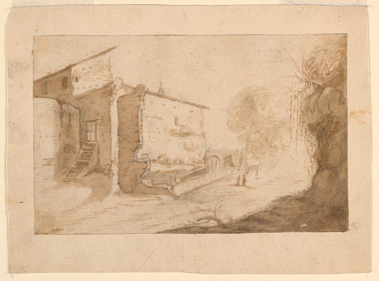 italiensk landsby av Bartholomeus Breenbergh