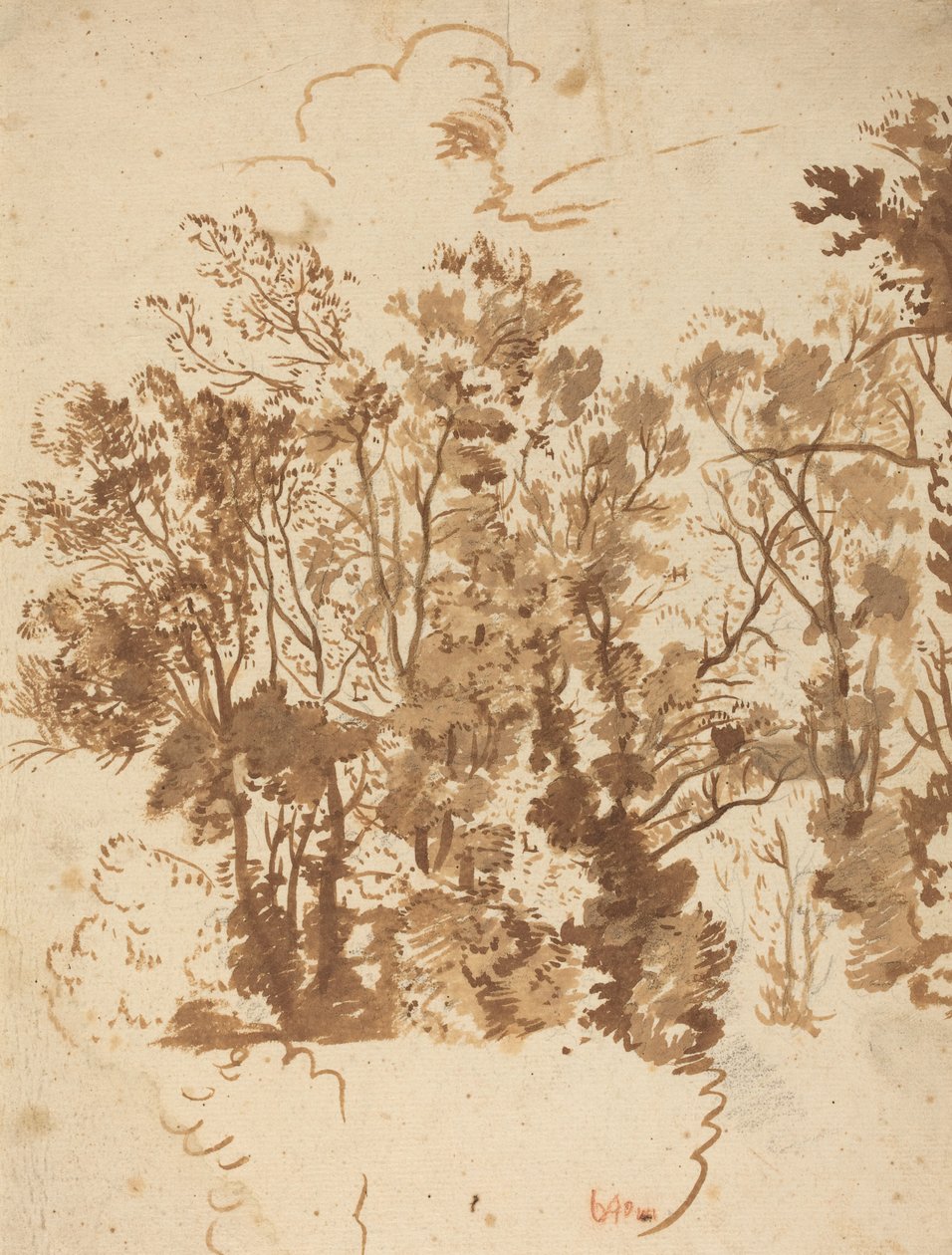 Landskapsstudie av Bartholomeus Breenbergh